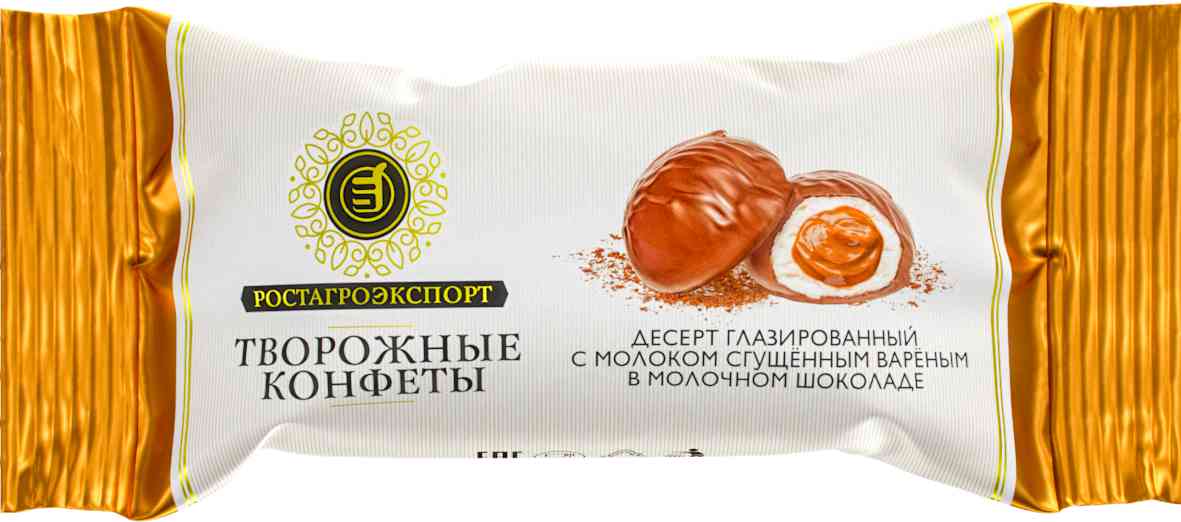 

Творожные конфеты Ростагроэкспорт с вареным сгущенным молоком в молочном шоколаде 15% 40 г