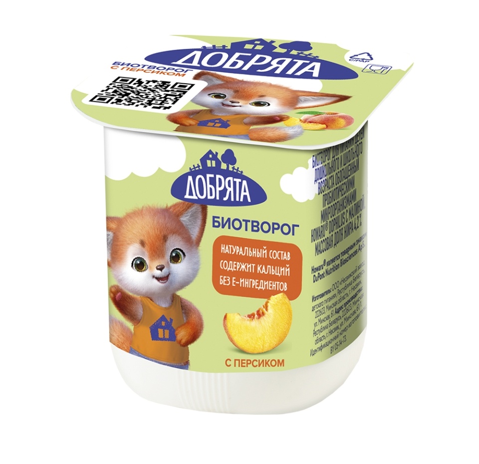 

Биотворог Добрята Персик 4.2% 100 г