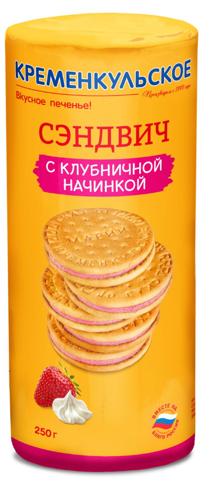 

Печенье Кременкульское Сказ от Марии печенье-сэндвич клубничное 250 г