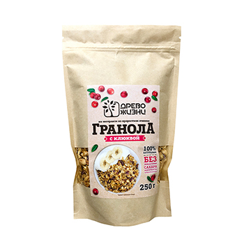 

Гранола Древо жизни с клюквой 250 г