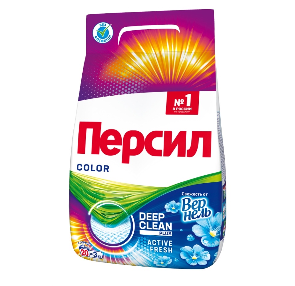 

Стиральный порошок Персил Color Свежесть от Вернель для цветного белья 3 кг 20 стирок