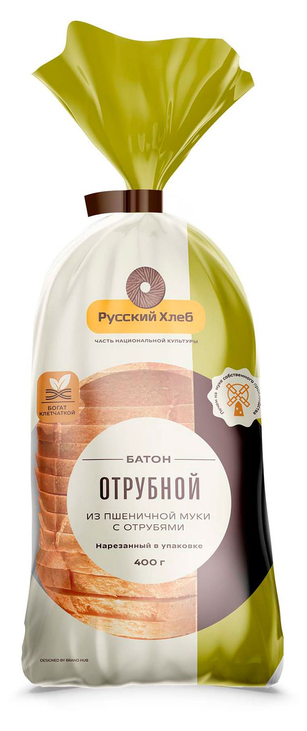 

Батон Русский Хлеб Отрубной нарезка 400 г