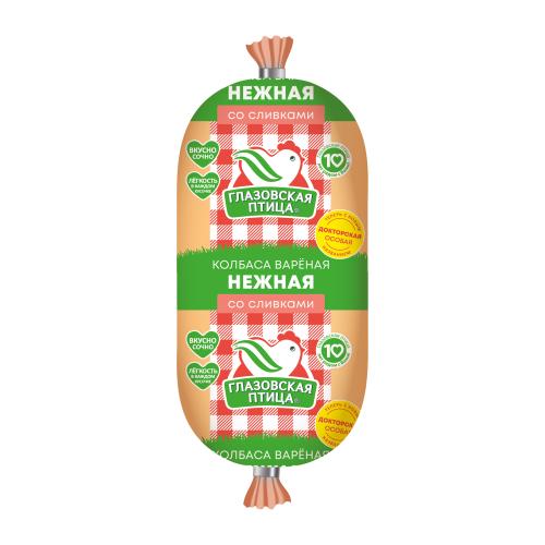 

Колбаса вареная Глазовская птица Нежная со сливками куриная 350 г