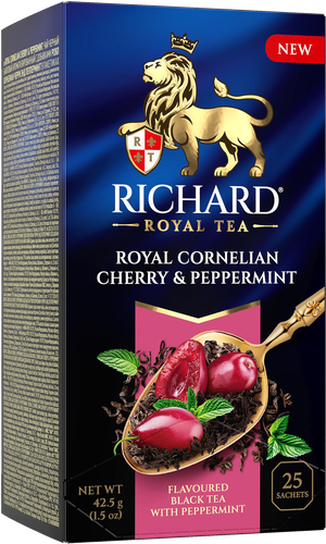 

Чай Richard Royal Cornelian cherry & Peppermint c кизилом и мятой черный 25 шт 42.5 г
