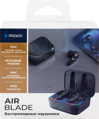 

Беспроводные наушники Deppa Air Blade TWS Gaming черный 470 мАч