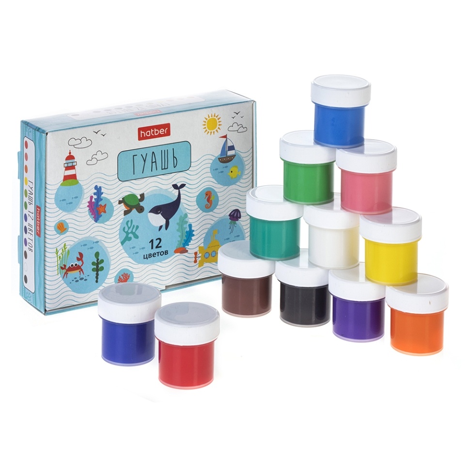 

Краски гуашь Hatber Deep Forest 10мл 12 цв., в картонной коробке