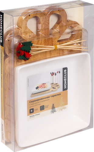 

Набор Homeclub 2 предмета: тарелка сервировочная + шпажки 8 шт. фарфор дерево Арт. OSNY-254
