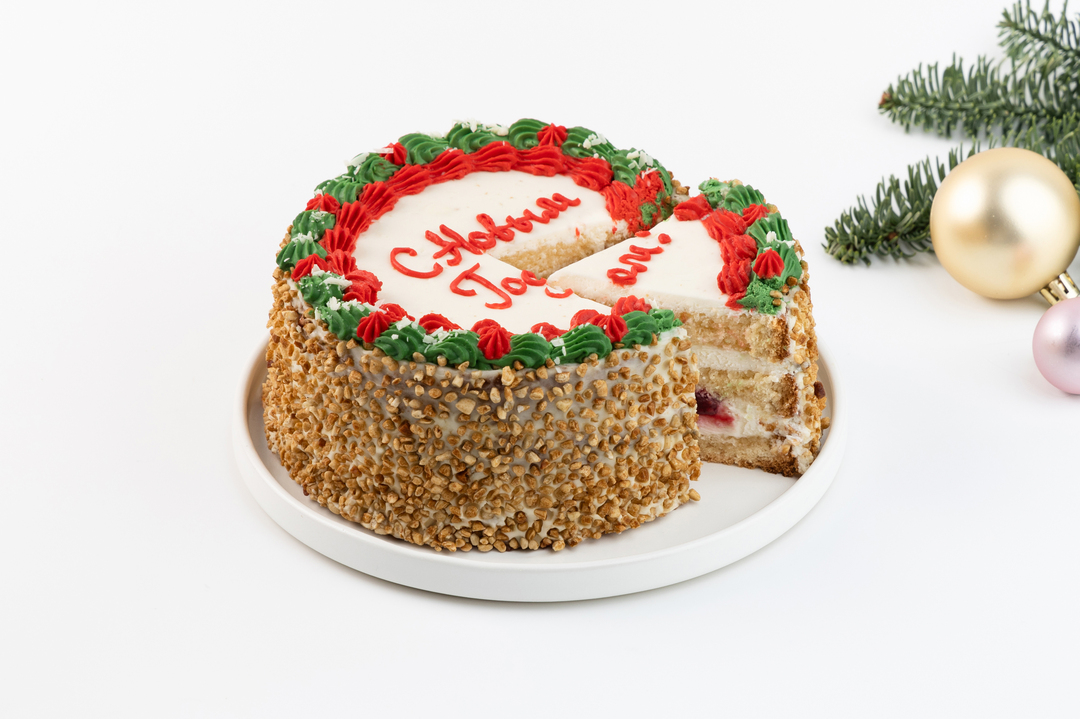 

Торт биг-бенто ВкусВилл С новым годом! клубника-малина 640 г