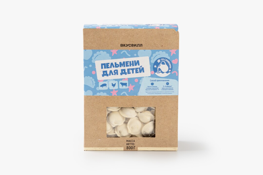 

Пельмени ВкусВилл для детей замороженные 800 г