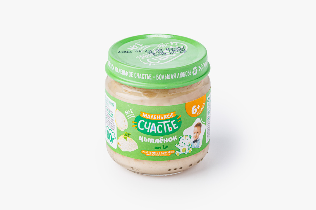 

Пюре мясное Маленькое Счастье Цыплёнок от 6 месяцев 80 г