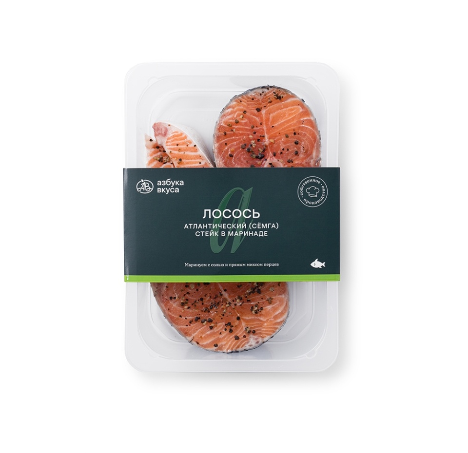 

Стейк Азбука Вкуса из лосося атлантического сёмги в маринаде для запекания вес