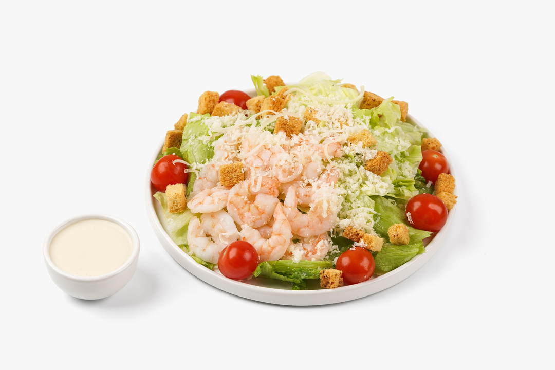 

Салат ВкусВилл Цезарь с креветками 400 г