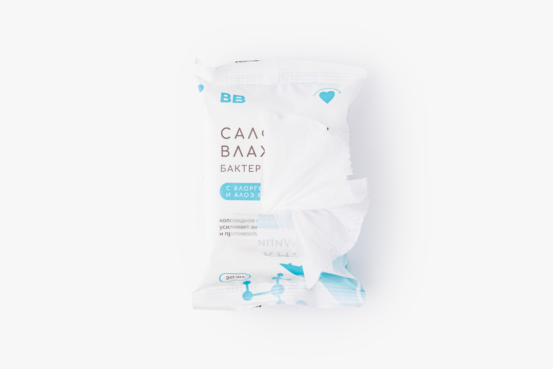 

Салфетки влажные "Бактерицидные с хлоргексидином и алоэ вера" 20шт