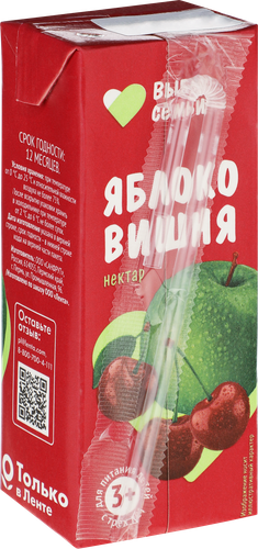 

Нектар Выбор семьи Яблоко, вишня 0.2 л