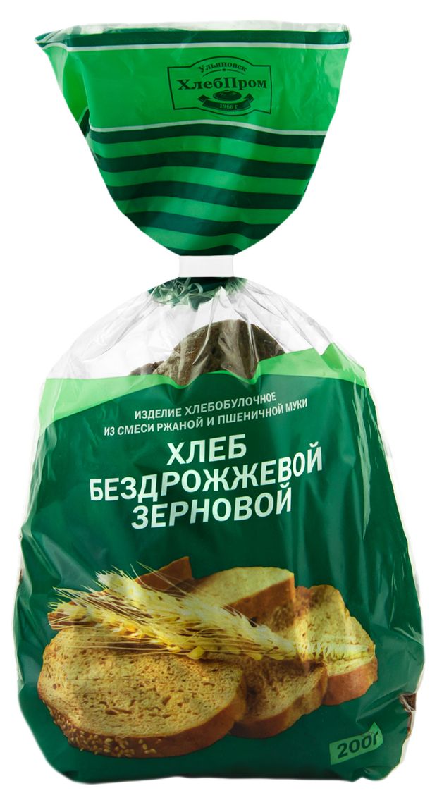 

Хлеб Ульяновскхлебпром Бездрожжевой зерновой ржано-пшеничный нарезка 200 г