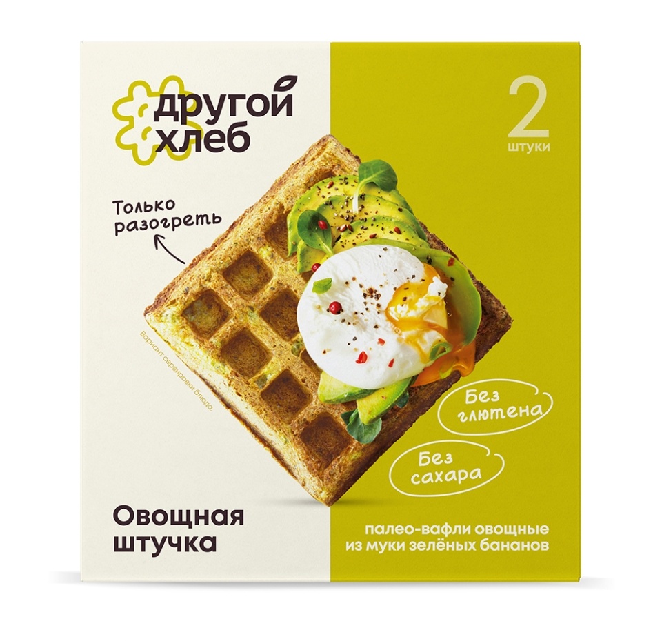 

Палео-вафли Другой хлеб овощные из муки зелёных бананов 160г, Россия
