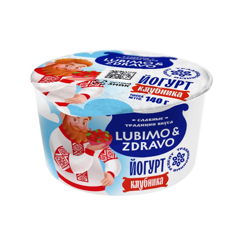 

Йогурт Lubimo&Zdravo с клубникой 2.5% 140 г
