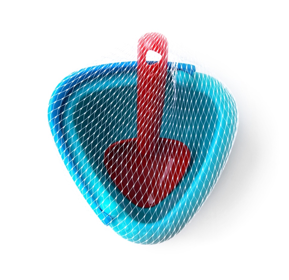 

Игрушка HAPE для песка (море, песочница) синее треугольное ведерко, красный совок, Китай