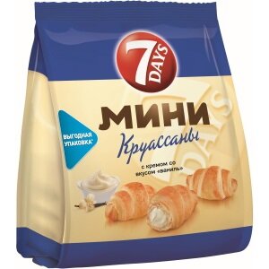 Мини круассаны 7 days с кремом со вкусом ваниль 123 г флоу-пак