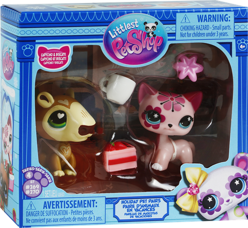

Игровой набор Littlest Pet Shop Праздники Рождественские каникулы: капибара 1 шт., короткошерстная кошка 1 шт., акссесуары 3 шт.
