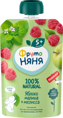 

Пюре ФрутоНяня яблоко малина мелисса 90 г