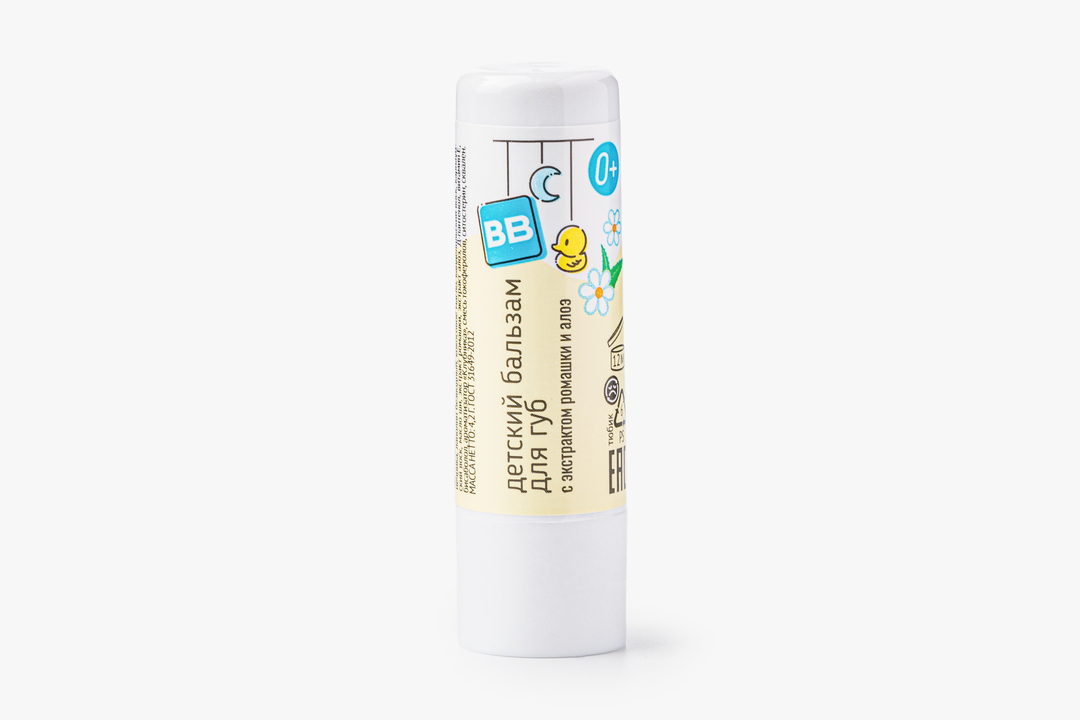 

Детский бальзам для губ ВкусВилл с экстрактом ромашки и алоэ 4.2 г