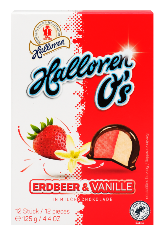 

Конфеты шоколадные Halloren Клубника ваниль 125 г