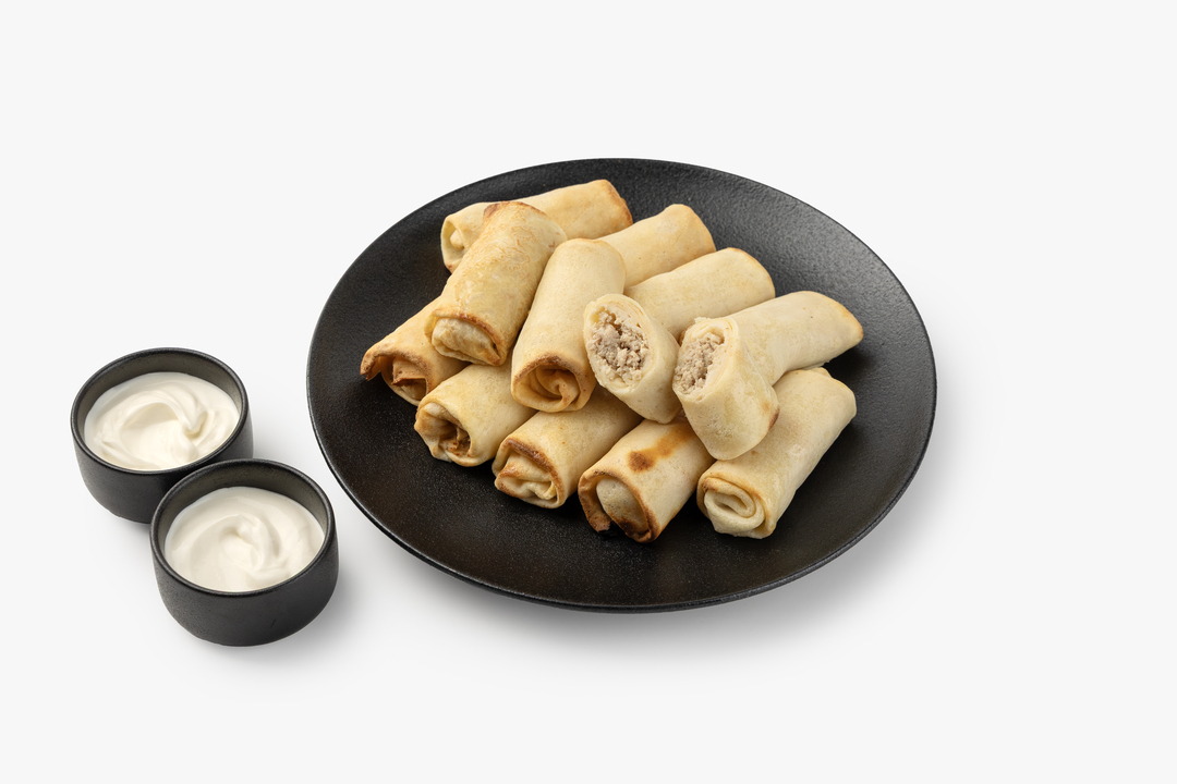 

Семейная порция блинчиков ВкусВилл с курицей и сметаной 12 шт. 870 г