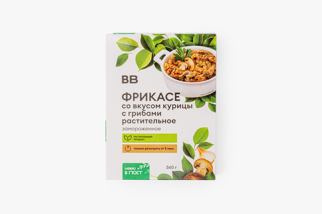

Фрикасе растительное ВкусВилл Курица с грибами замороженное 360 г