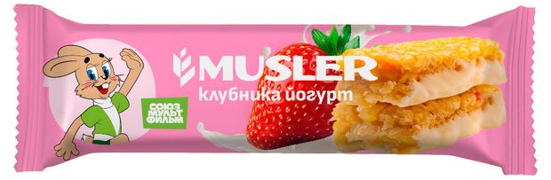 

Батончик мюсли Musler в белой глазури Клубника и йогурт 30 г