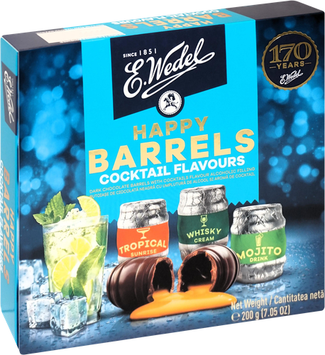 

Конфеты E.Wedel Happy Barrels Ассорти с коктейлями 200 г