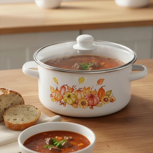 

Кастрюля HOMECLUB Enamel, деколь, в ассортименте, 3.7л