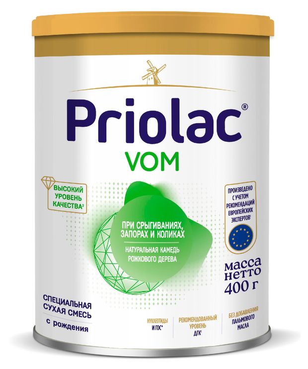 

Смесь специализированная Priolac Vom для диетического питания с 0 месяцев 400 г