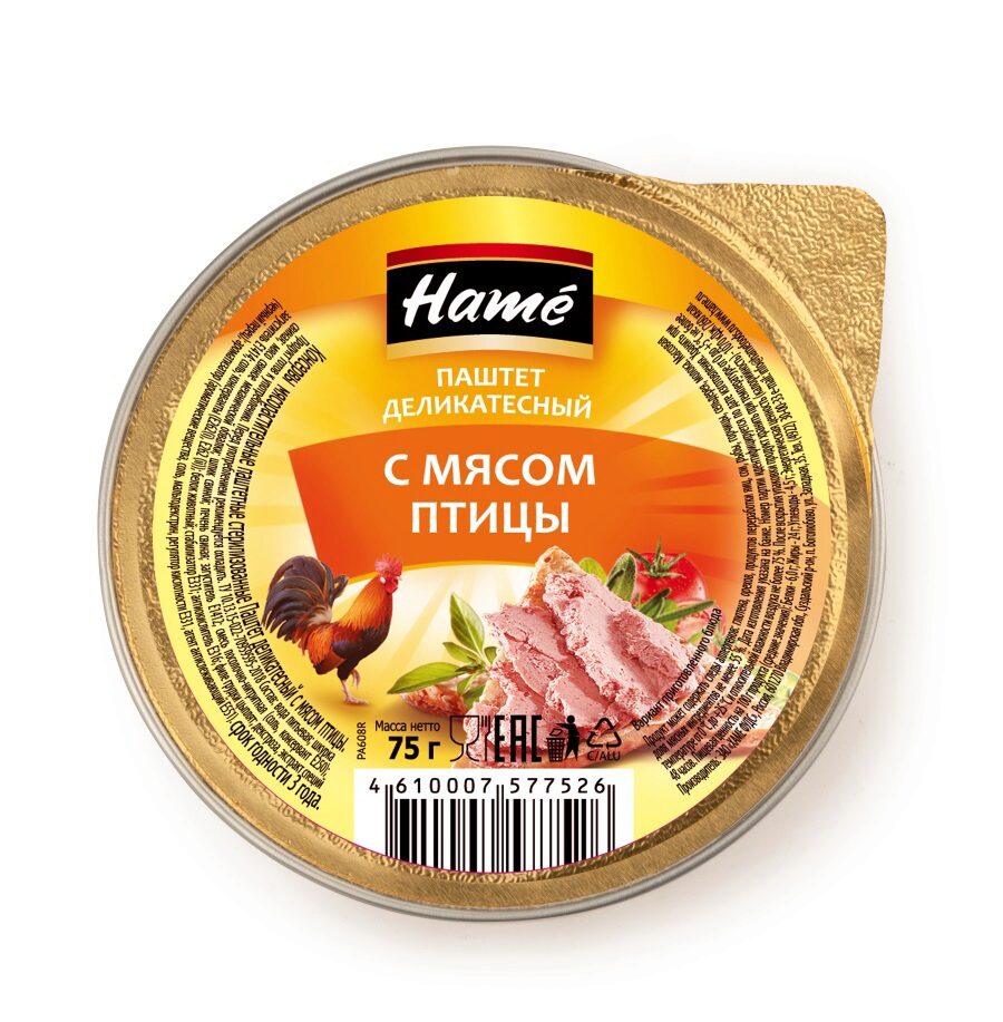 

Паштет Хаме деликатесный с мясом птицы 75 г