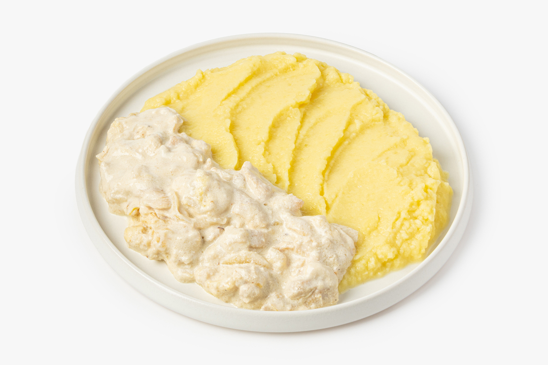 

Фрикасе из курицы ВкусВилл с картофельным пюре замороженное 450 г