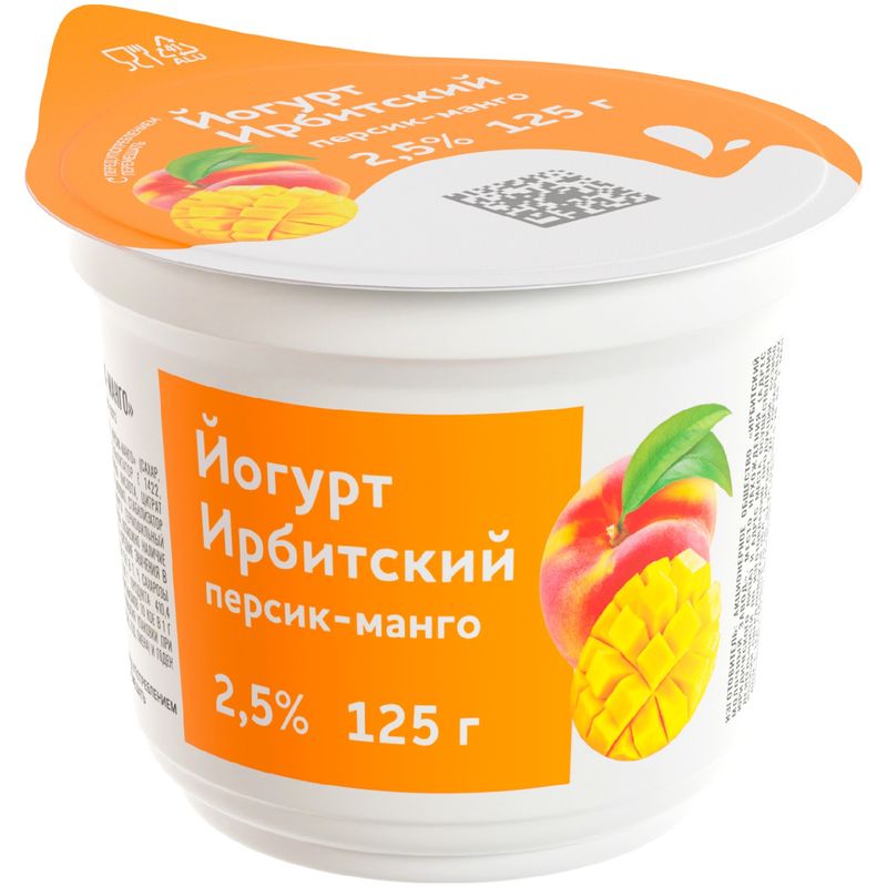 

Йогурт Ирбитский персик-манго 2.5% 125 г