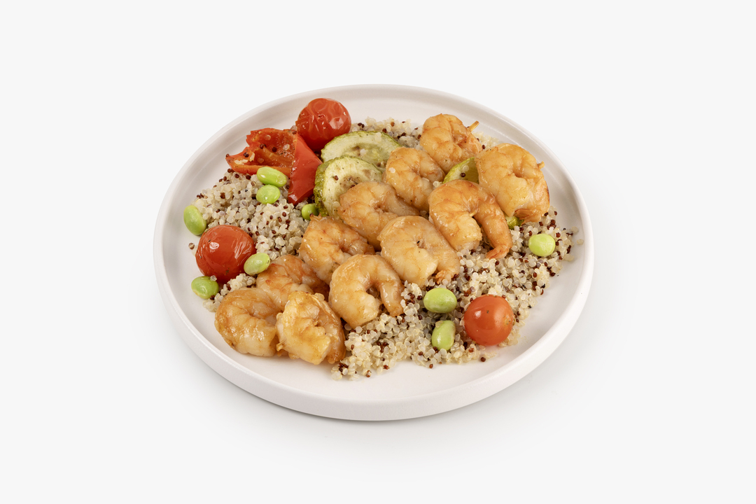 

Шашлычки из креветок ВкусВилл с киноа и овощами гриль 455 г