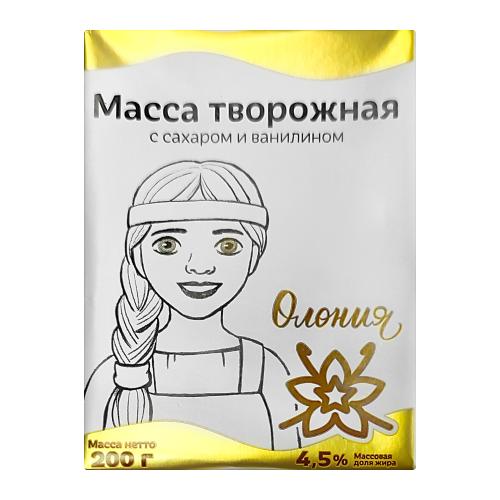 

Творожная масса Олония с сахаром и ванилином 4.5% 200 г