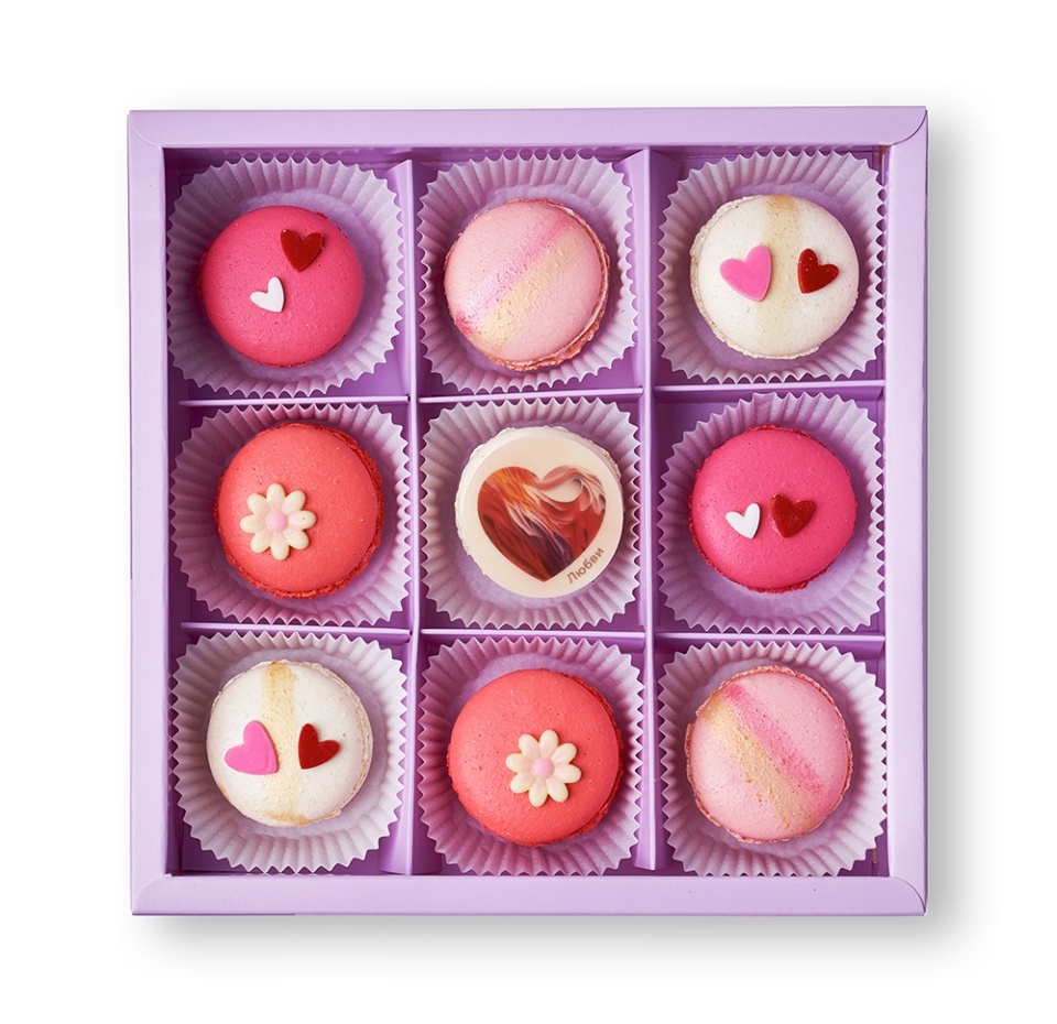 

Набор пирожных макарони Азбука Вкуса Для любимых 9 шт. 140 г