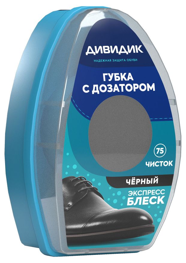 

Губка для обуви Дивидик из гладкой кожи с дозатором черная 40 г