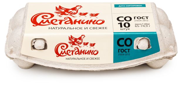 

Яйцо куриное Сметанино СО коричневое 10 шт. 680 г