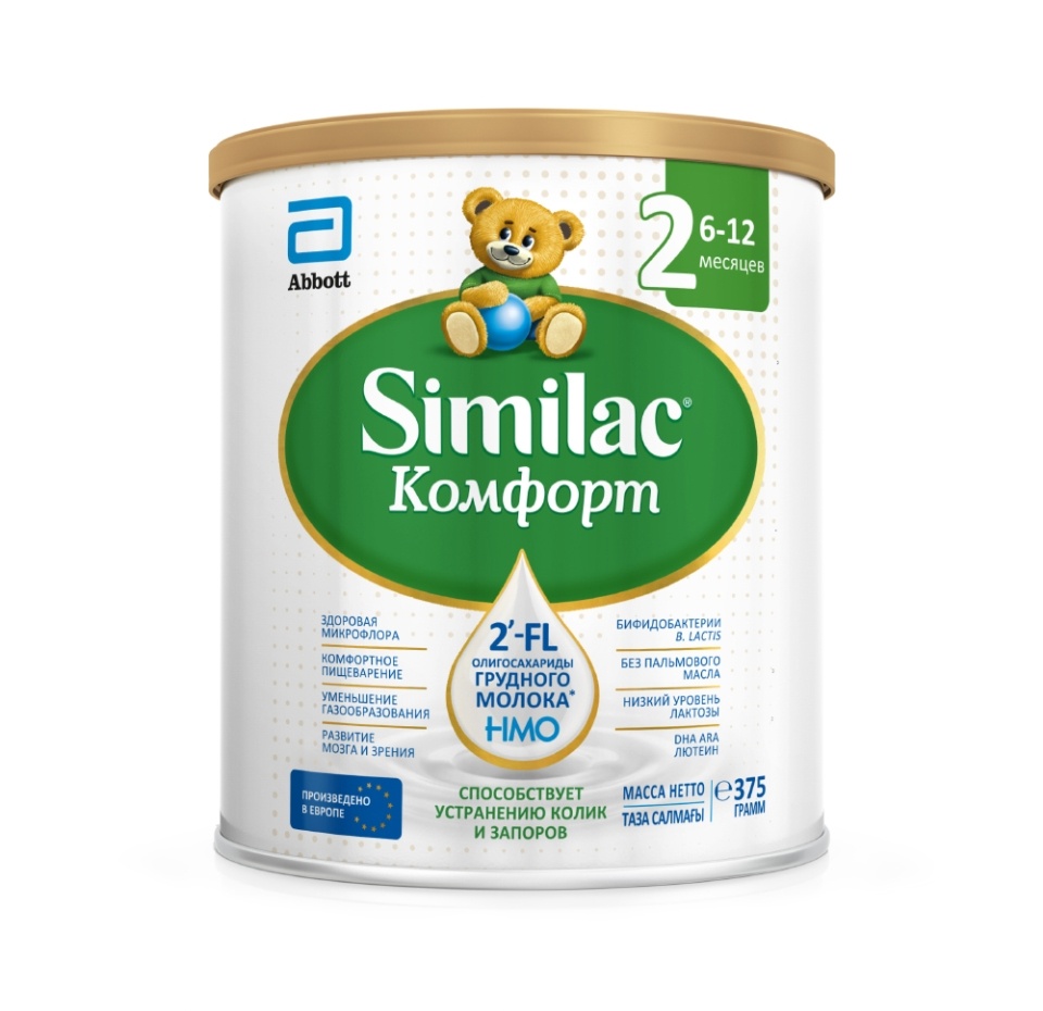 

Сухая смесь Similac Комфорт 2 молочная для детей 6-12 месяцев от коликов и запоров 375 г
