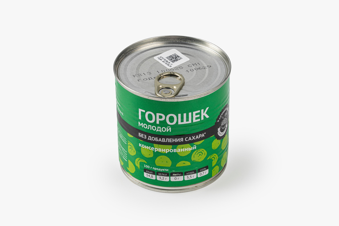 

Горошек консервированный ВкусВилл молодой без добавления сахара 400 г