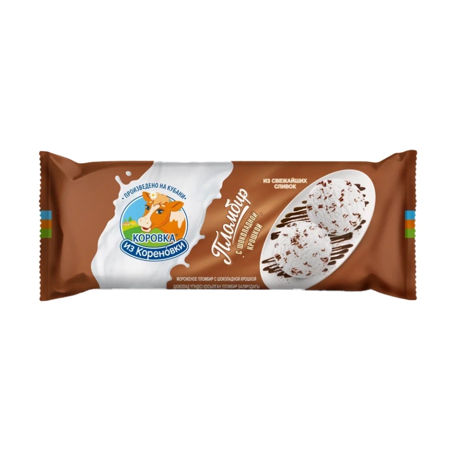 

Пломбир Коровка из Кореновки с шоколадной крошкой 15% 400 г дизайн в ассортименте