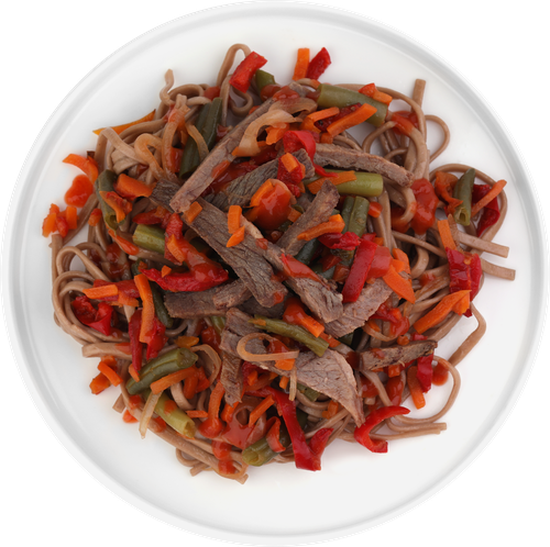 

Говядина Zlatoust в перечном соусе с гречневой лапшой 230 г