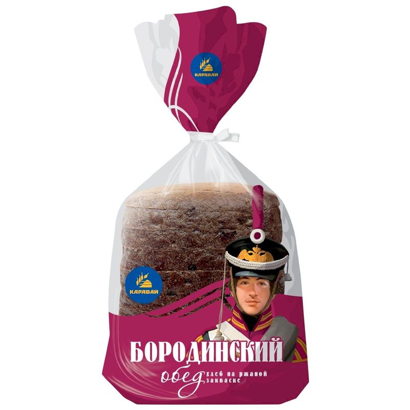 

Хлеб Каравай Бородинский обед на закваске в нарезке 350 г
