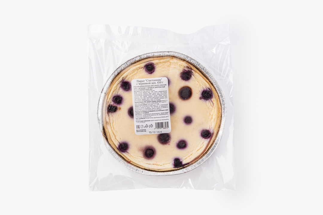 

Пирог ВкусВилл Сметанник с черникой замороженный 450 г