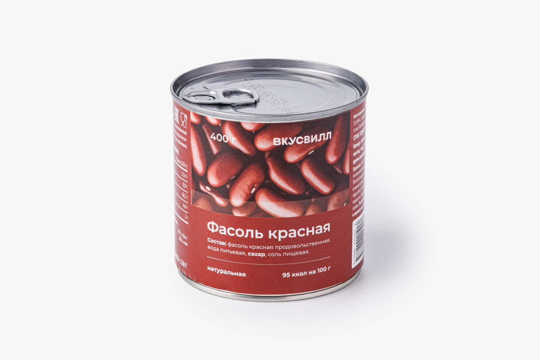 

Фасоль натуральная ВкусВилл красная 400 г