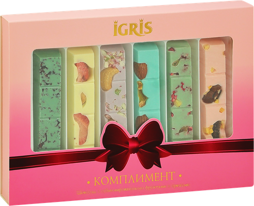 

Шоколад Igris Комплимент с сублимированными фруктами и орехами 215 г