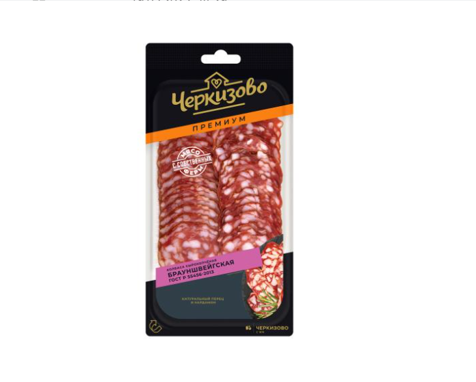 

Колбаса сырокопчёная Черкизово Брауншвейгская нарезка 85 г